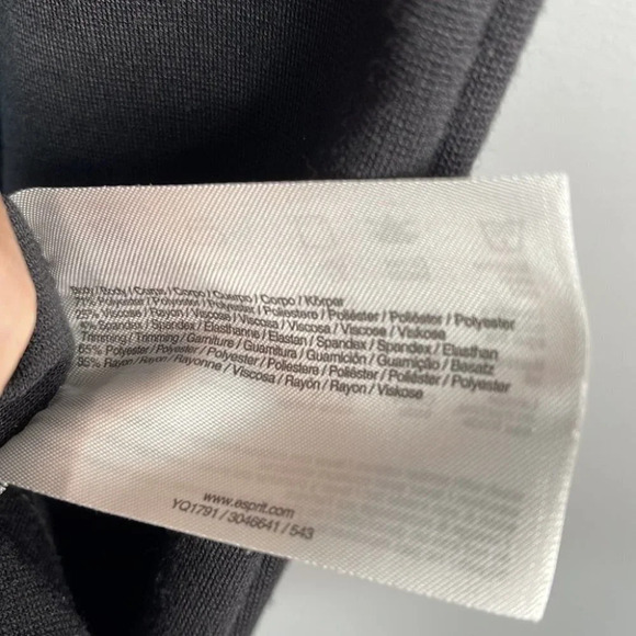 ESPRIT Boat Neck Mini Dress Black Sleeveless Jumper Fitted Exposed Zipper Size M - Picture 9 of 11